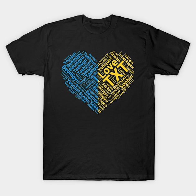 I Love TXT Wordcloud T-Shirt by wennstore